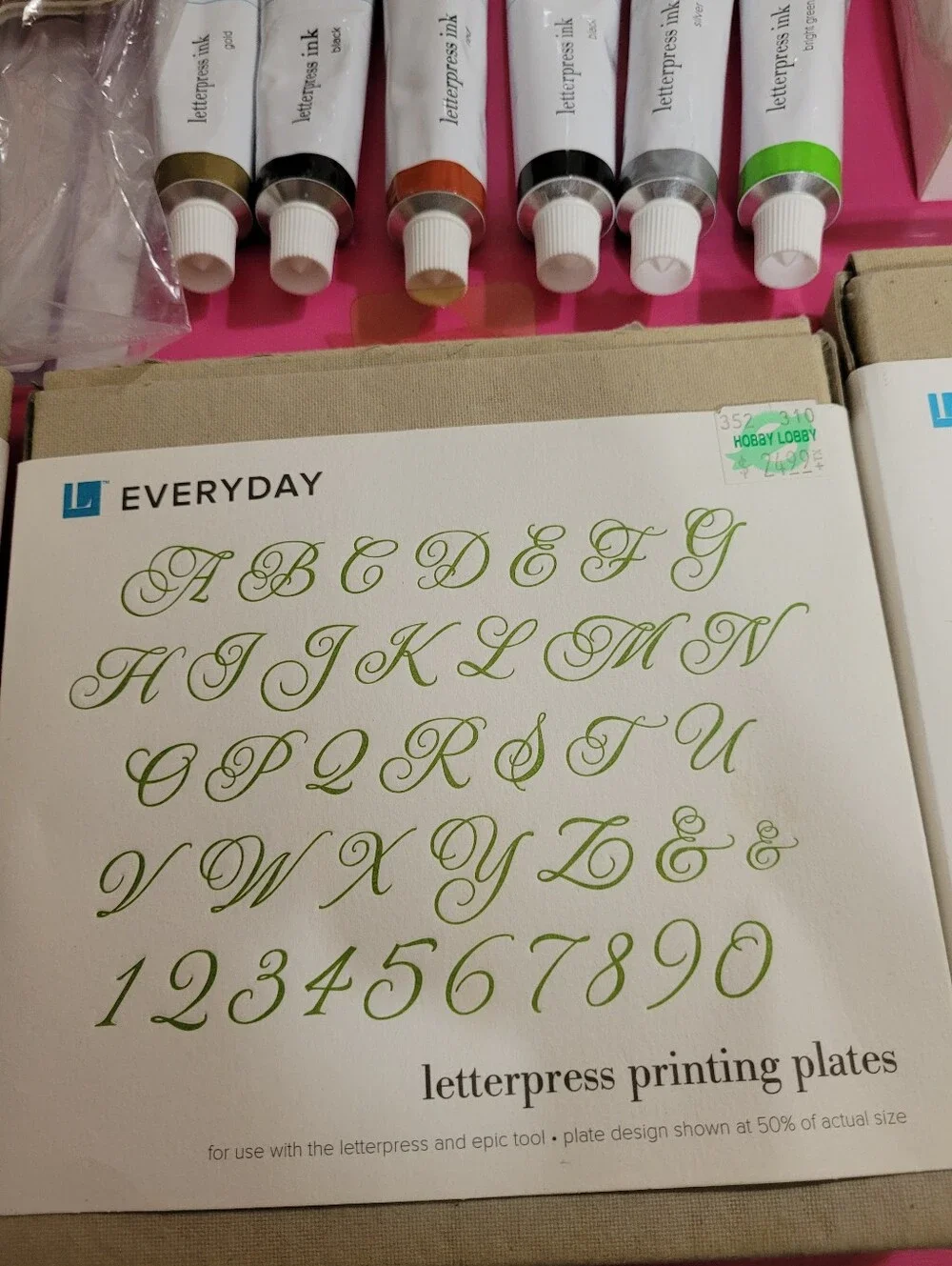 Letterpress Assorted Bundle Of Items Including Printing Plates Ink Tubes (1240)